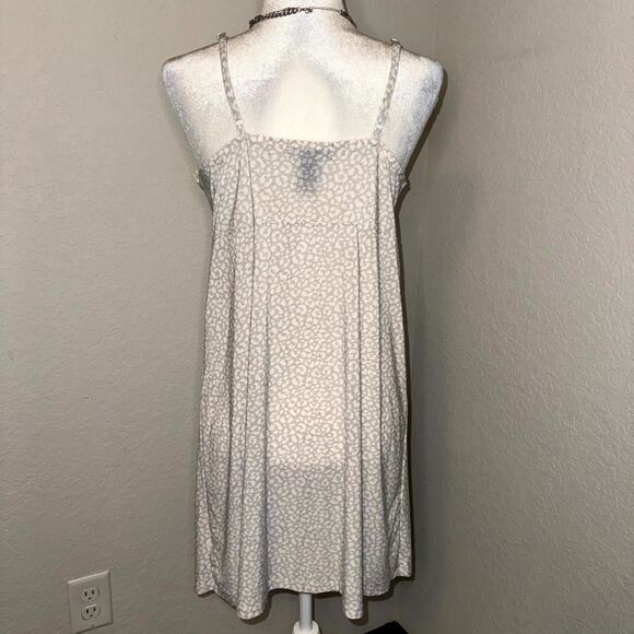 Rene Rofe Slip Dress Women XL Beige Gray Leopard Print Spaghetti Strap Sleepwear - Picture 3 of 8